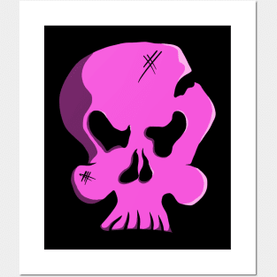 Pink skull Posters and Art